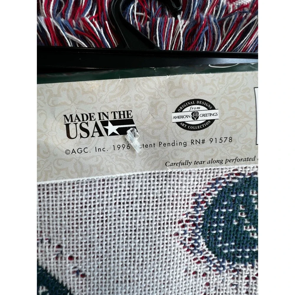 Vintage Tapestry Throw Blanket Triple Woven Holiday Christmas Snowmen‎ 50x60